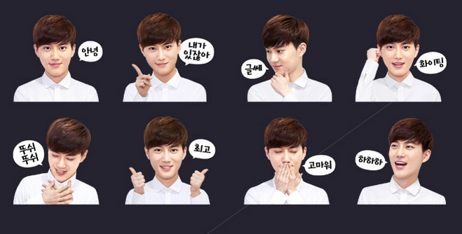 Line携手EXO推“EXO专属贴图”（组图）