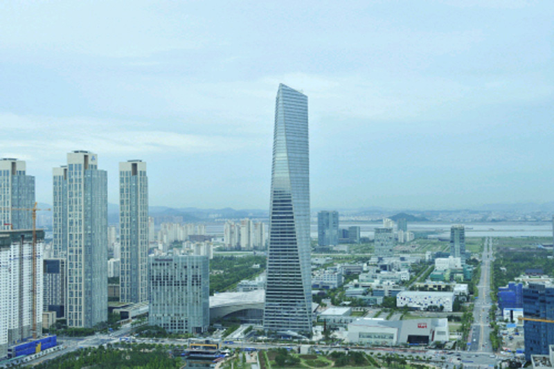 高清:韩国最高大楼仁川竣工 高305米历时8年耗资5000亿（组图）