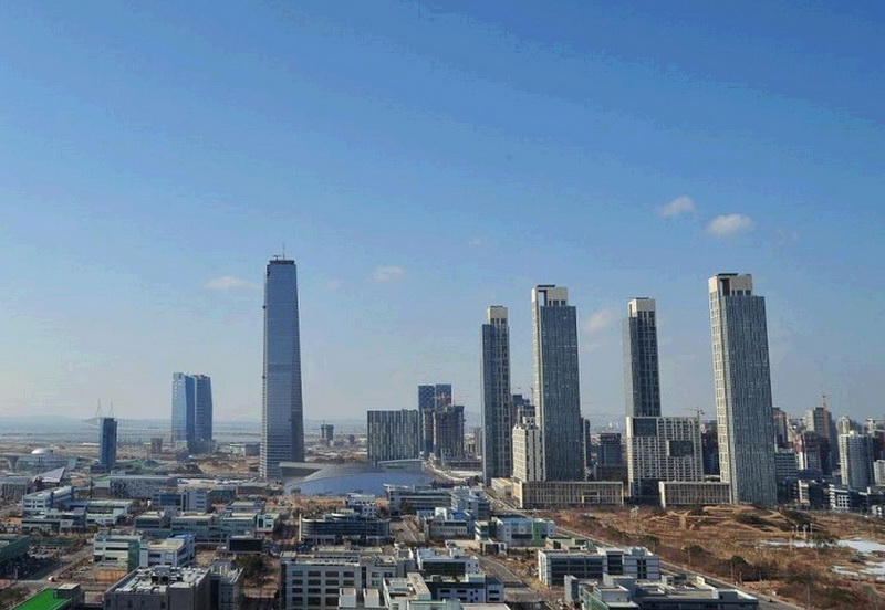 高清:韩国最高大楼仁川竣工 高305米历时8年耗资5000亿（组图）