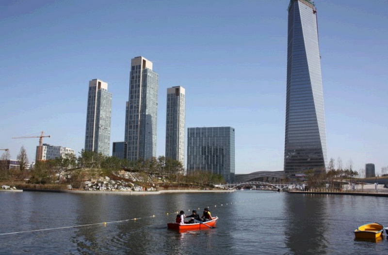 高清:韩国最高大楼仁川竣工 高305米历时8年耗资5000亿（组图）