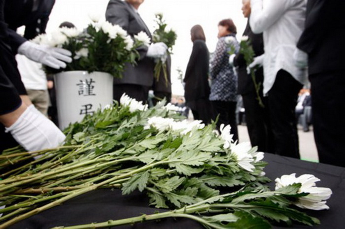 韩消防直升机坠毁遇难者告别仪式（高清）