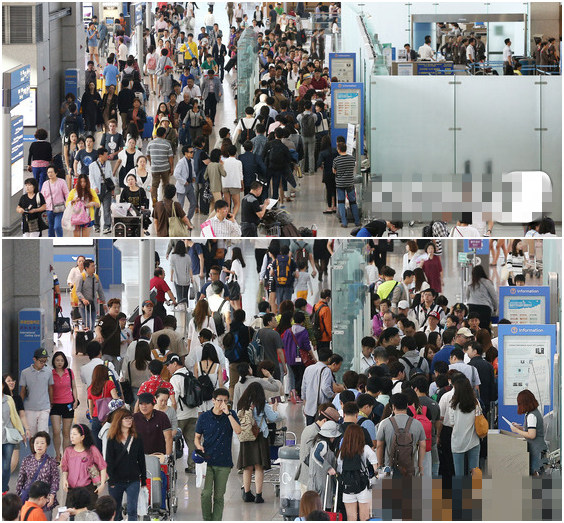 中秋将至 仁川机场迎韩国人出国旅游热潮（组图）