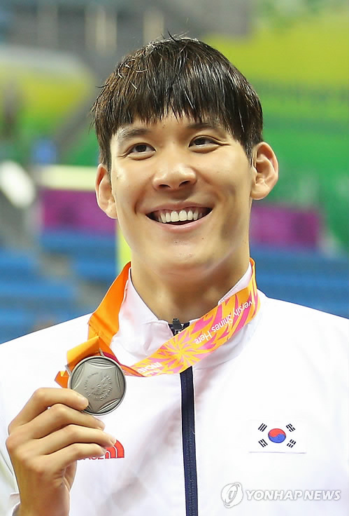 朴泰桓100米自由泳夺银 成韩国亚运奖牌最多纪录保持者(图)