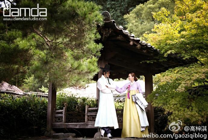 高梓淇网晒甜美婚纱照 蔡琳韩服唯美动人（组图）