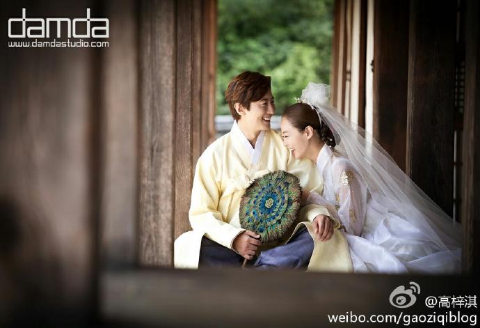 高梓淇网晒甜美婚纱照 蔡琳韩服唯美动人（组图）