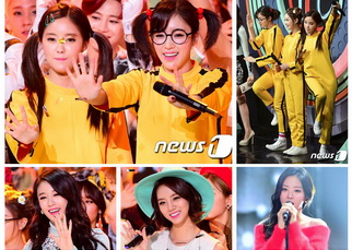 T-ara韩国舞台大跳“小苹果舞”妮可变身性感女王与男伴贴身热舞（组图）