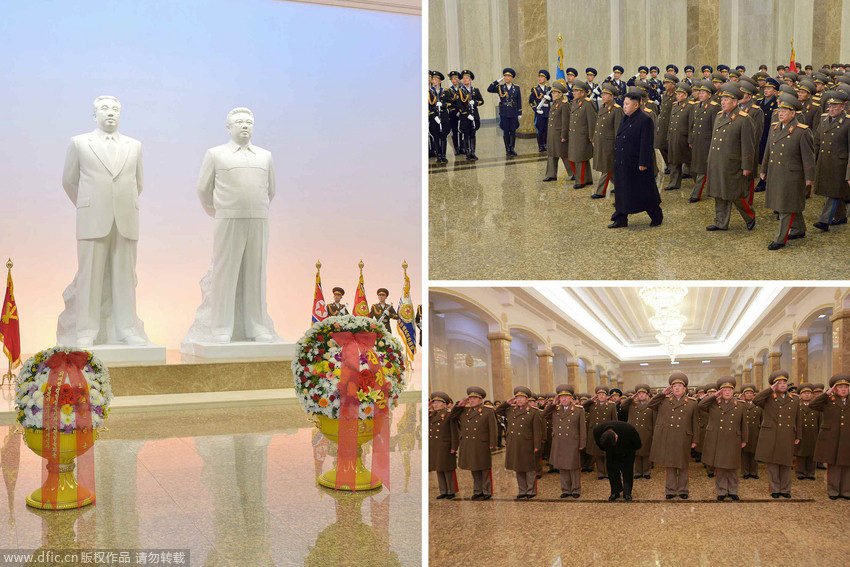 金正恩参谒锦绣山太阳宫 向金正日遗体鞠躬
