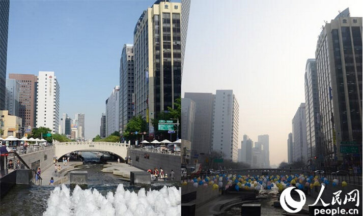 韩国多地出现严重雾霾天气 首尔天空灰蒙蒙一片（组图）