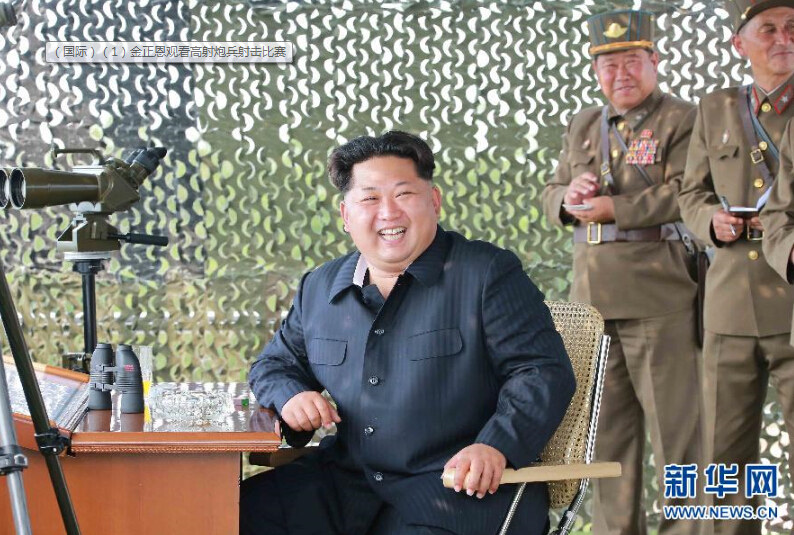 金正恩观看高射炮兵射击比赛（高清组图） 