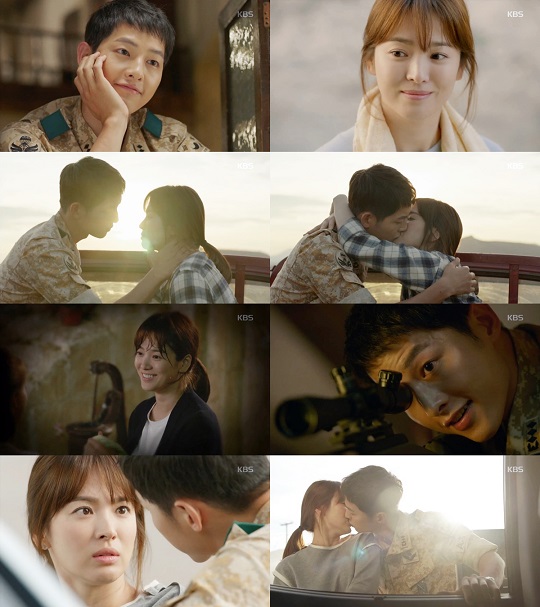 《太阳的后裔》第九集收视率破30% 宋仲基宋慧乔上演“卡车KISS”【组图】