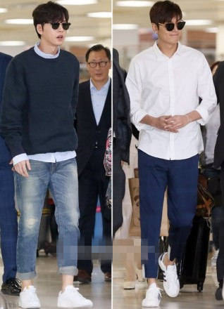 李敏镐朴海镇同时现身机场返韩 获粉丝接机彰显高人气【组图】