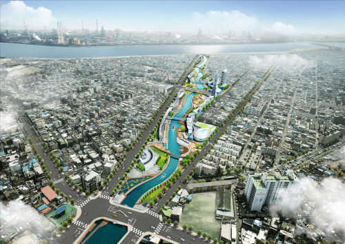 浦项运河周边用地开发项目鸟瞰图
