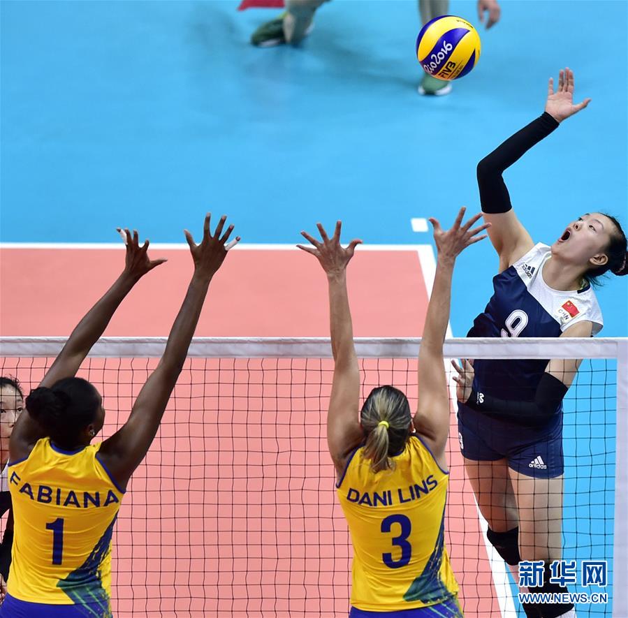 里约奥运女排：中国队3比2胜巴西晋级四强（组图）