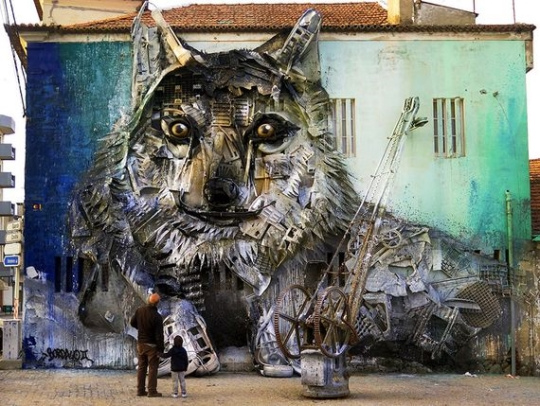 韩媒：艺术家回收垃圾制作动物雕像 创意十足发人深省【组图】