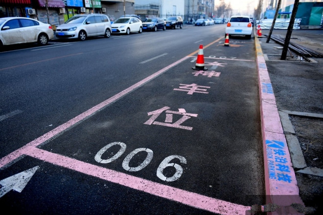 沈陽市一家停車場特別設置了“女神車位”。