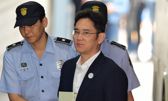三星電子副會長李在镕獲刑5年。 圖片來源：韓聯社