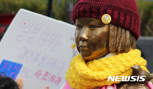 “慰安婦”和平少女像 圖片來源：韓國紐西斯通訊社