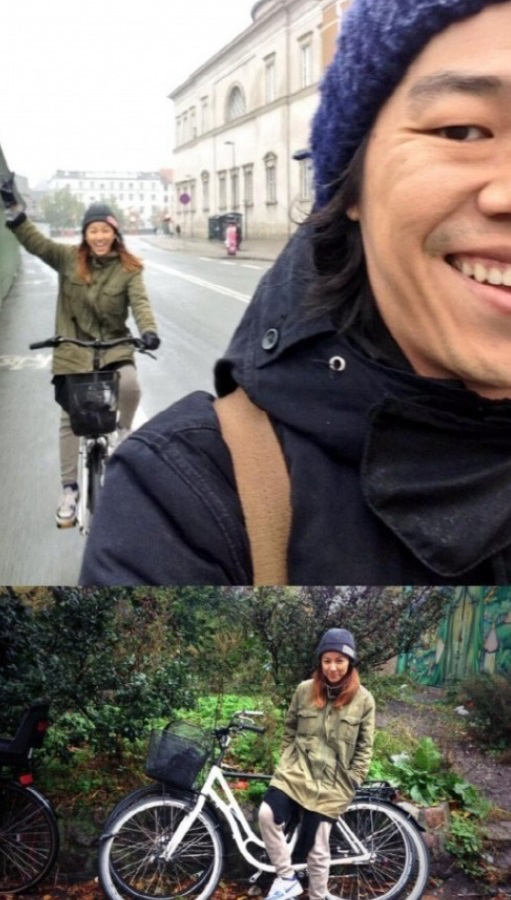 李孝利&李尚順：李孝利李尚順在歐洲新婚旅行時拍的騎自行車照甜炸旁人，平凡的幸福讓人羨慕。