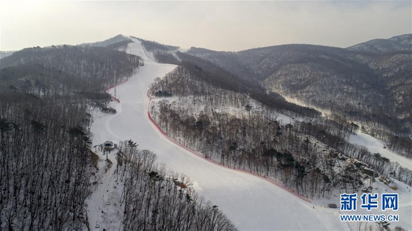 這是舉行高山滑雪比賽的旌善高山滑雪中心（1月16日拍攝）。 新華社記者呂小煒攝