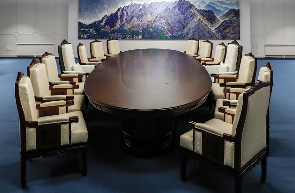 朝韓首腦會晤會議室。（圖片來源：青瓦台網站）