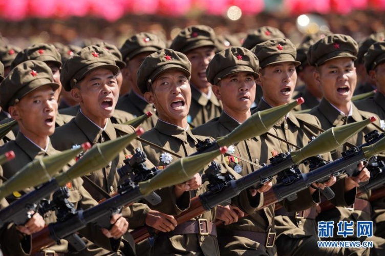 9月9日，朝鮮在平壤舉行盛大閱兵式和群眾花車游行，熱烈慶祝建國70周年。新華社記者邢廣利 攝