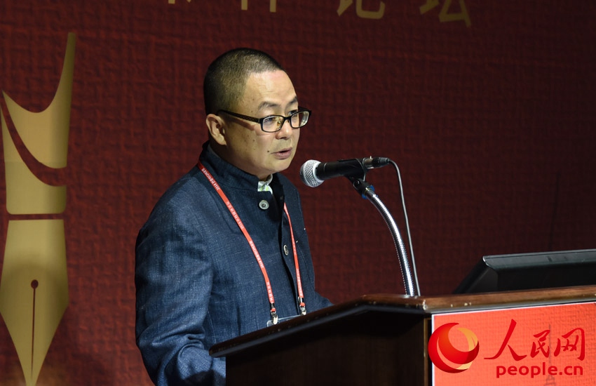 新華社高級記者汪涌發表主旨演講。