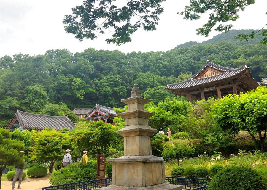 這是在韓國慶尚北道榮州市拍攝的浮石寺內一景（6月6日攝）。新華社記者 王婧嬙攝