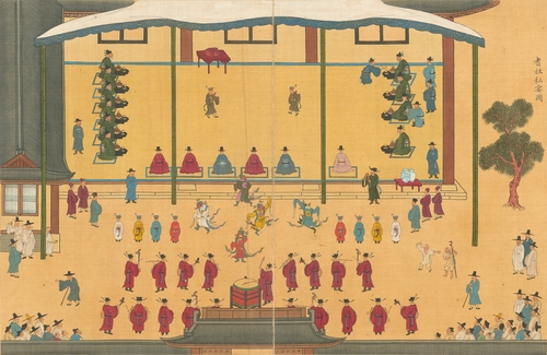 描绘王室活动的《耆社契帖》（国宝第325号） 图源：韩联社/国立中央博物馆