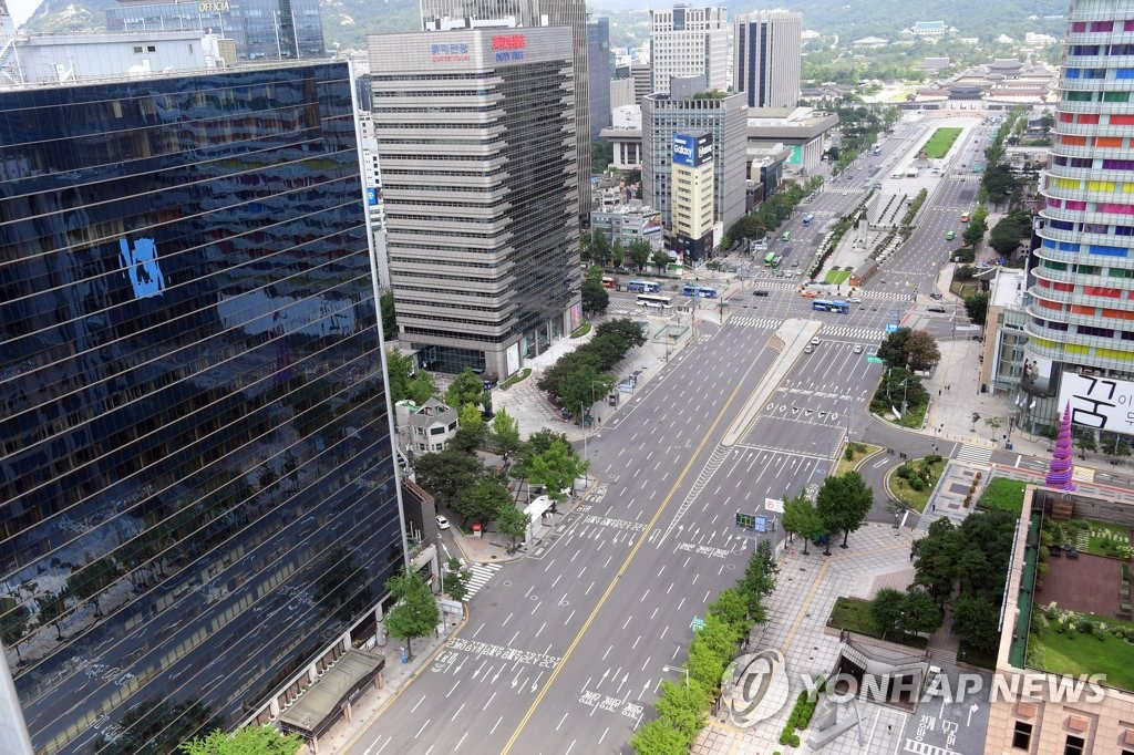 韓國防疫第二階段擴至全國 首爾市中心又變冷清【組圖】