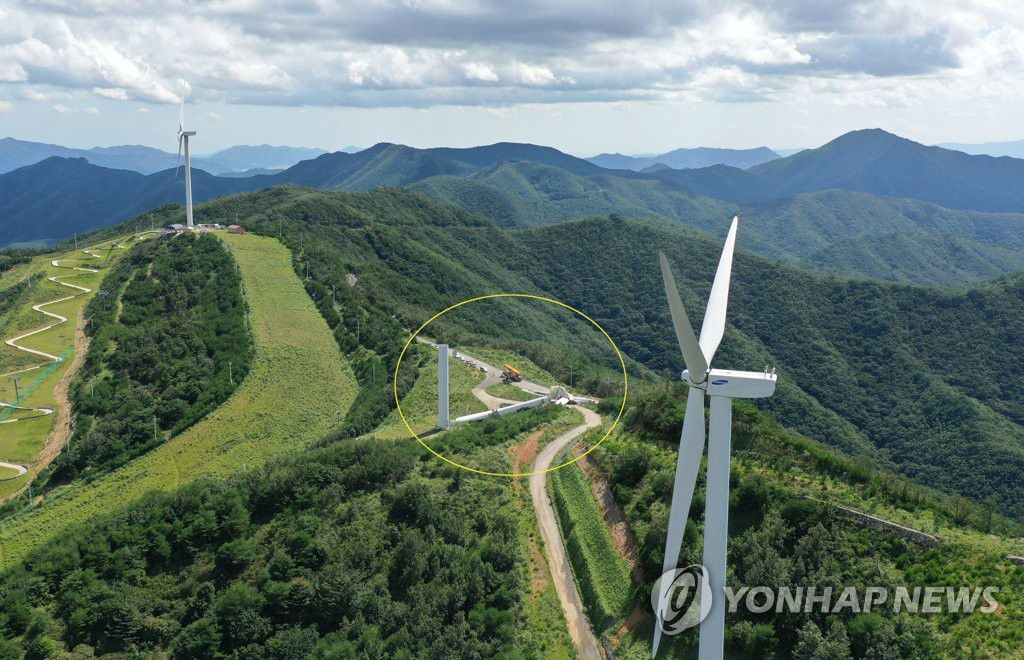台風“美莎克”登陸韓國 慶南風力發電機被攔腰折斷【組圖】【7】
