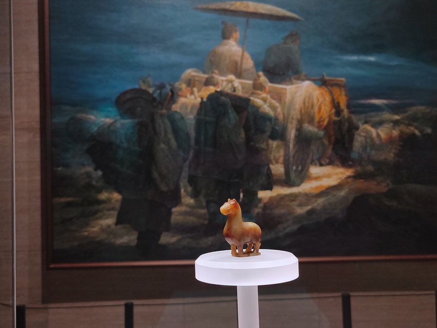 孔子博物館的鎮館之寶——戰國黃玉馬。人民網 李正攝
