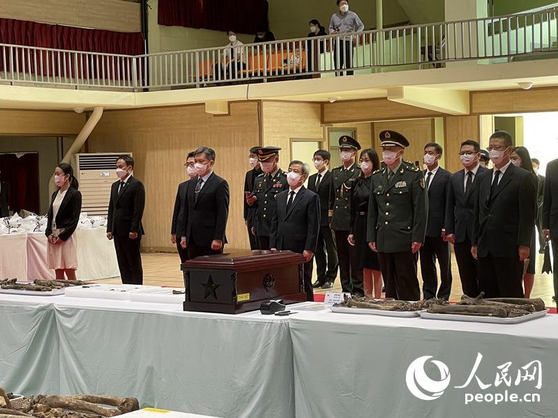 第九批在韓志願軍烈士遺骸及遺物裝殮儀式舉行