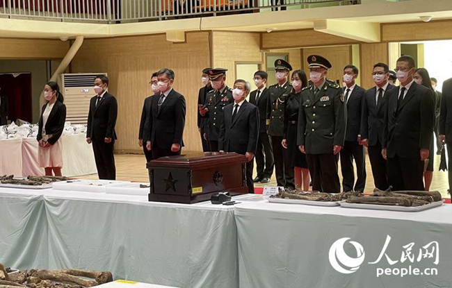 第九批在韩志愿军烈士遗骸及遗物装殓仪式举行
