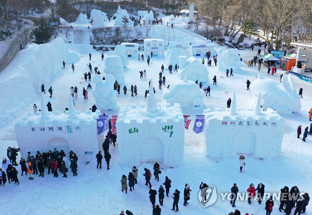 【组图】韩国江原道：雪雕作品吸引游人驻足【9】