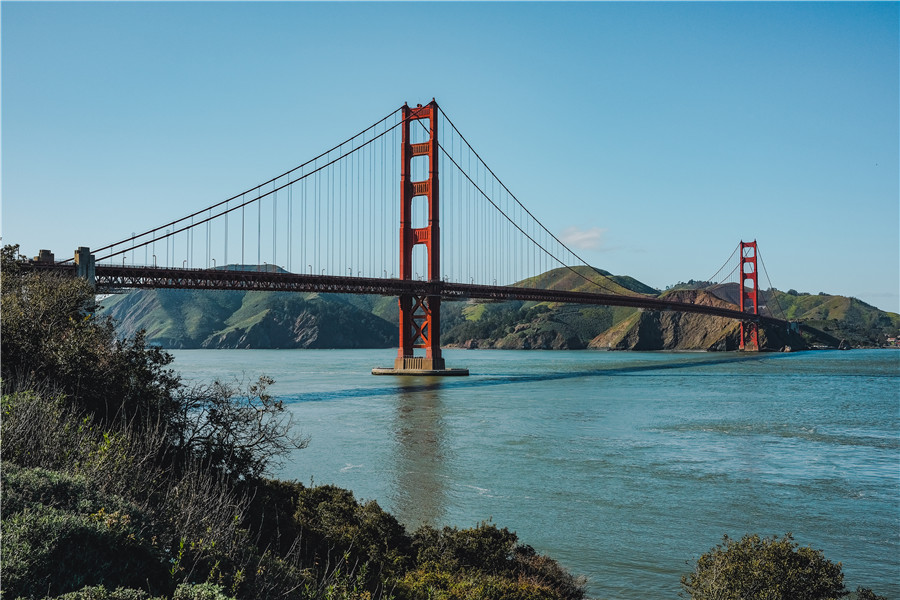 美國舊金山金門大橋建筑宏偉結構別具一格