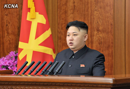 朝鲜最高领导人金正恩1日发表2013年新年贺词。（朝中社图片）