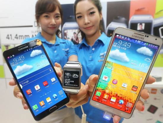 三星与中移动发布定制版GALAXY Note 3韩联社图片