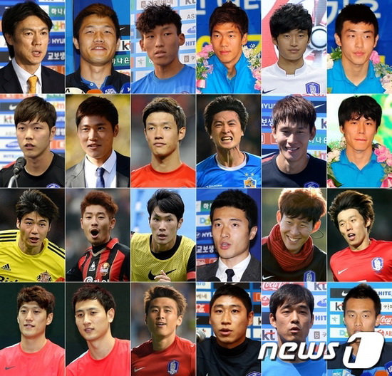 2014巴西世界杯韩国队名单出炉 朴周永李根镐