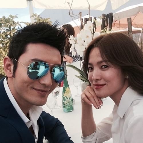 黄晓明公开与宋慧乔合影照 靓男美女引热议（图）